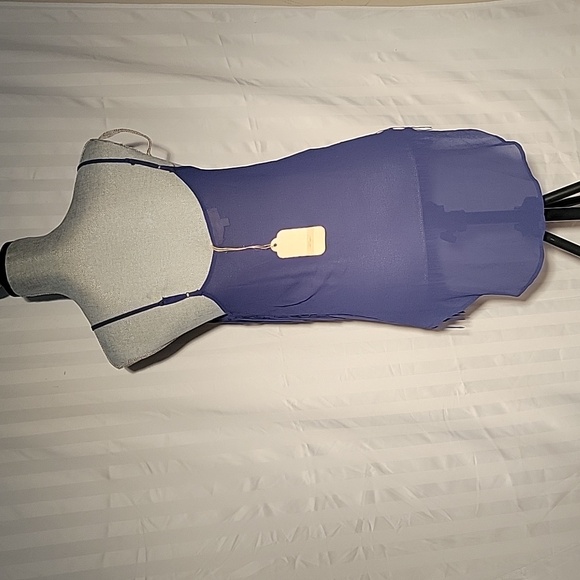 Lost April Woman's Blue Flapper Fringe Spaghetti Strap Top, Size: S, NWT - Picture 5 of 9